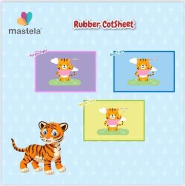 Gratis Ongkir Mastela Perlak Organik - Rubber Healthy Cot Sheet Tiger