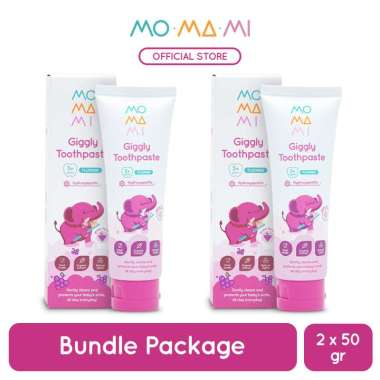 Momami Giggly Toothpaste Flouride Grape 2pcs Bundle