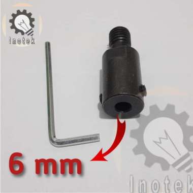 AS 6MM DRAT M10 MANDREL ADAPTOR KUNCI L BISA UNTUK DINAMO MESIN JAHIT
