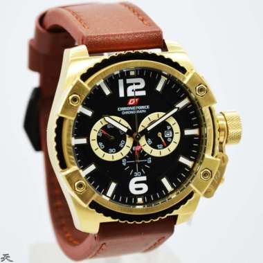 CHRONOFORCE CF 5263-2MG - Jam Tangan Pria Kulit Original - Brown