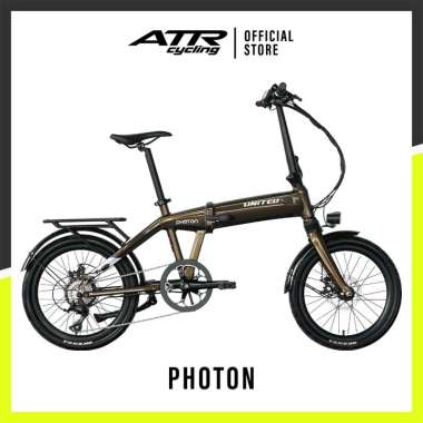 Sepeda Lipat Listrik UNITED PHOTON E-BIKE FOLDING 20" CHOCO
