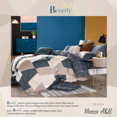 Sprei Minimalis Sprei Katun Beverly Motif Mocca T 30 160 x 200