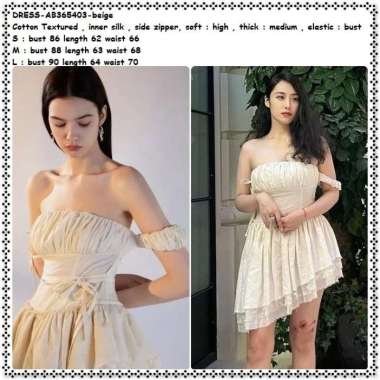AB365403 Asimetris Mini Dress Sabrina Pesta Wanita Korea Import Gold