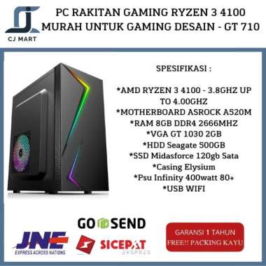 PC RAKITAN GAMING RYZEN 3 4100 MURAH UNTUK GAMING DESAIN - GT 730 GT 710