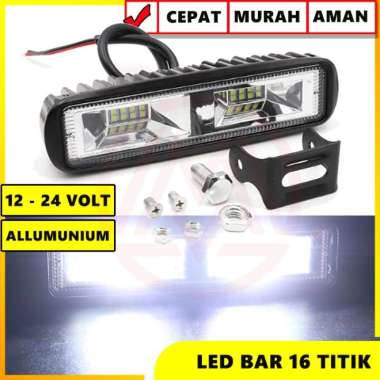 WORK LIGHT LED BAR 16 TITIK CWL 12-24 VOLT LAMPU TEMBAK SOROT 36W