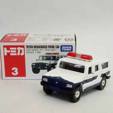 Tomica No 3 Toyota Megacruiser Patrol car police Takara Tomy Diecast Mobil Polisi Replika Mobil Mini