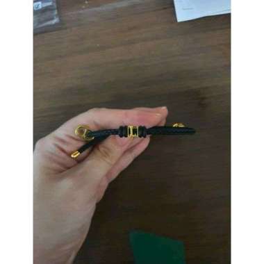 Gelang Tali Inisial Huruf L Kubus Elegant Emas Asli