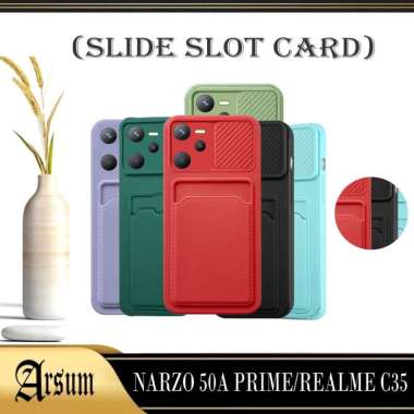 PROMO Case REALME NARZO 50A PRIME , REALME C35 Slide Camera Slot Card Holder Casing REALME NARZO 50A