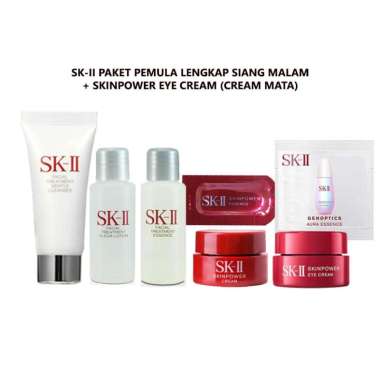 SK-II Paket Pemula Komplit Siang Malam Dengan Eye Cream