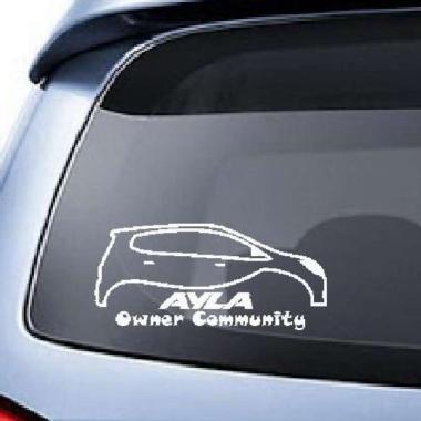 Stiker Ayla Owner Community Mobil Daihatsu Body Kaca Belakang Sticker