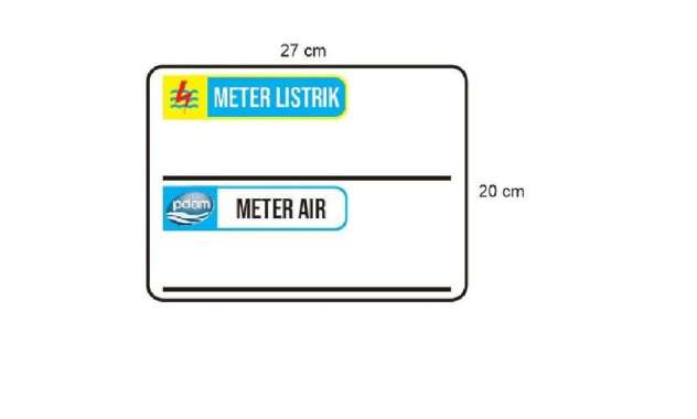 Stiker Vinyl Informasi Angka Meteran Listrik Air Tagihan Bisa Dihapus