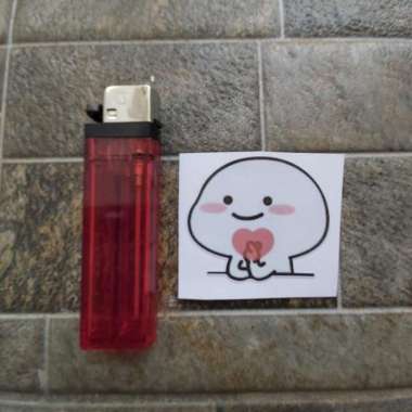 Stiker Vinyl Karakter Pentol Lucu Motor HP Sepeda Mobil Laptop Print 1. pentol love