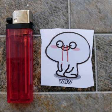 Stiker Vinyl Karakter Pentol Lucu Motor HP Sepeda Mobil Laptop Print 3. pentol wuw