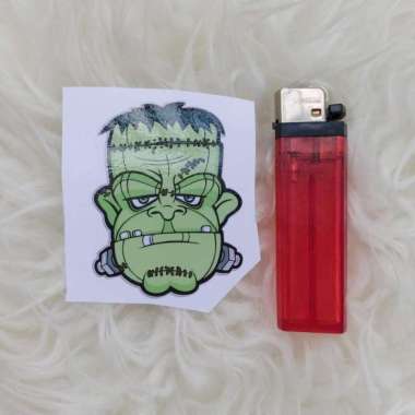 Stiker Vinyl Karakter Frankestein Zombie Motor Laptop Case HP Sepeda