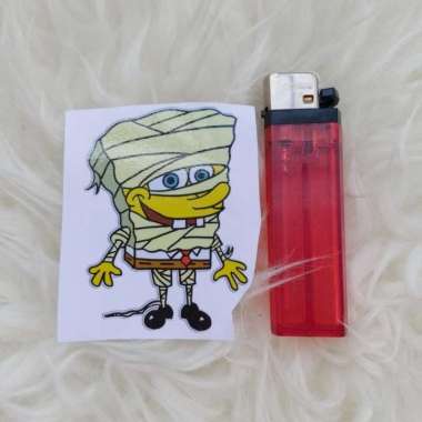 Stiker Vinyl Karakter Spongebob Mumi Motor Laptop Case HP Sepeda Frame