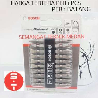 MATA BOR OBENG ANGIN GANDA SCREWDRIVER BIT +/- PH2 SL6 65mm BOSCH ECER