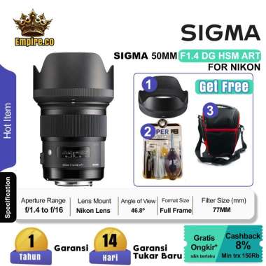 Sigma 50mm F1.4 DG HSM Art Lens FOR NIKON
