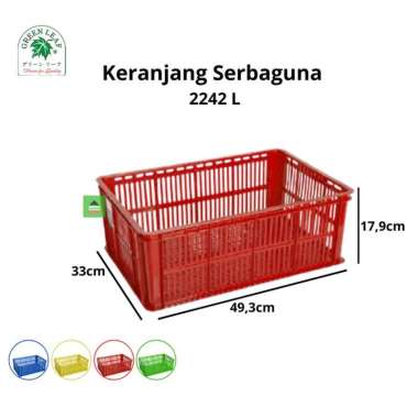 Container Keranjang Industri 2242 L Green Leaf Merah