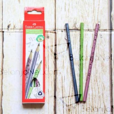 Pensil 2B Faber Castell Triangular Motif Fun School [1 LUSIN]