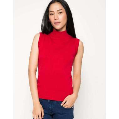 Noir Sur Blanc Popy M Neck Red S