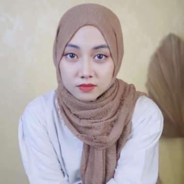 Hijab Jilbab PASHMINA CRINKLE Premium Shawl FULL kerudung ORI Mocca
