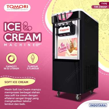 Mesin Es Krim 3 Tuas (Rainbow Ice Cream) TOMORI TIM-318GSF - Black