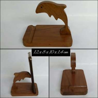 DUDUKAN HP / STAND HP BERKARAKTER KAYU JATI
