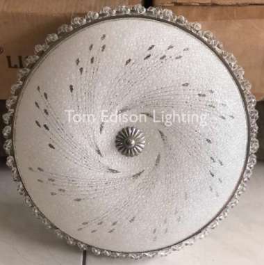 Lampu Plafon Bulat Kaca Ukuran S Diameter 35Cm Minimalis Klasik Motif Reticulate Gold