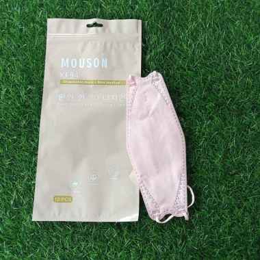 Masker DEWASA KF94 MOUSON 4PLY LIGHT PINK / POWDER Earloop 4D KOREAN MASK KF 94 MIRIP KINGMASK | 50