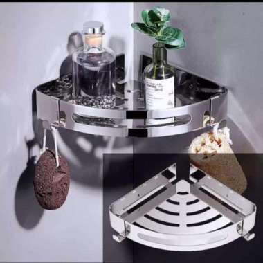 rak kamar mandi stainless / rak sabun sudut stainless