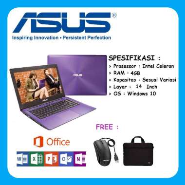 Laptop Asus X453 RAM 8GB SSD 256GB Windows 10 FREE MOUSE RAM 8/500 HDD