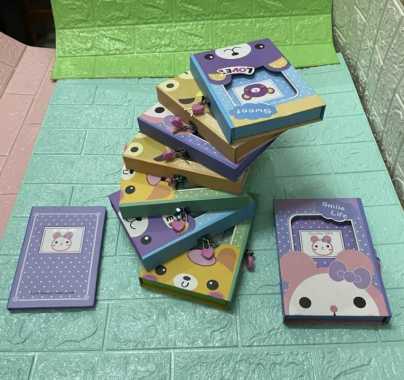 Buku Diary Kunci Gembok Besar/Gambar Lucu /Kode 3405-3/Full Colour Multicolor