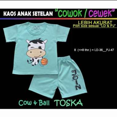 Kaos SETCEL ANAK COW & BALL 8 tahun SETCEL KAOS