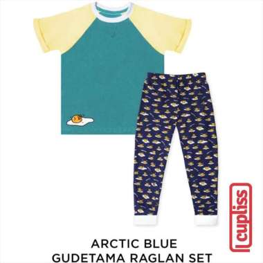 Arctic Blue Little Palmerhaus Sanrio Gudetama Raglan Set Setelan Anak 1 tahun MultiColor