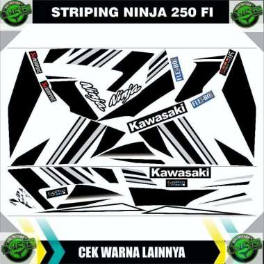 Decal dekal striping Stiker Kawasaki ninja 250 fi Putih