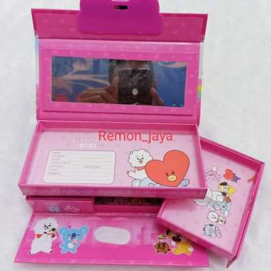Kotak Pensil Bt21/Tempat Pensil 3D Gambar Bt21 Multicolor