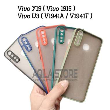 Case Aero Vivo Y19 ( 1915 ) / Vivo U3 ( V1941A, V1941T ) Semi Hardcase Fuze Transparan Dove Merah