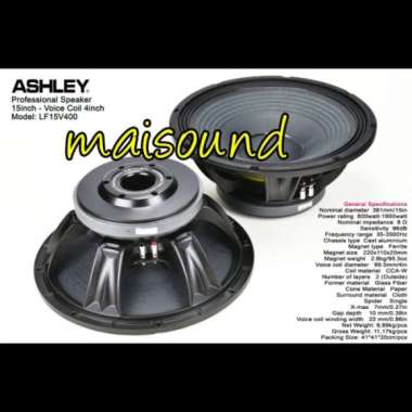 Speaker Komponen Ashley Lf15V400 15 Inch Salon Ashley Lf15 V400