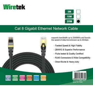 Wiretek Kabel LAN Cat 8 Gigabit Ethernet Network Cable 20 meter