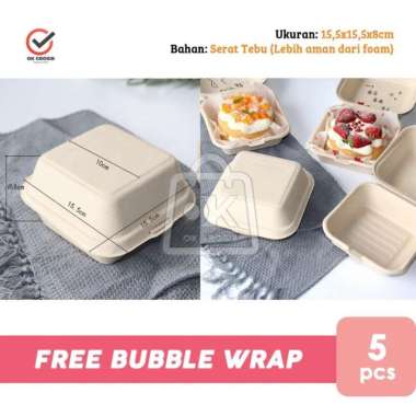 Box Kue Cake Korea Bagasse Korean Lunch Box Bento Cake (Per 5pcs) Krem