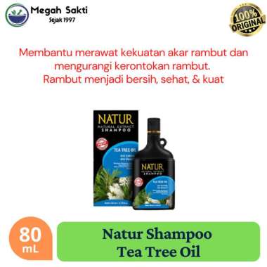 Natur Shampoo Tea Tree Oil 80 mL - Perawatan Rambut Anti Dandruff