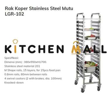 RTP-15 S/S GASTRONOM PAN TROLLEY - RAK SUSUN MAKANAN, KUE, ROTI DLL