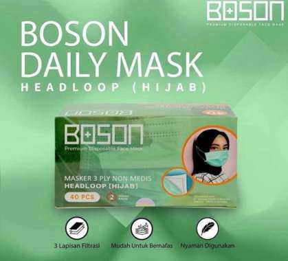 Masker Medis 3ply Disposable Hijab 1 Box isi 50 - Masker Hijab Multivariasi
