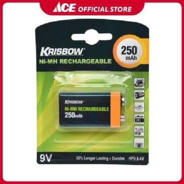 Ace - Krisbow Baterai Rechargeable 9v 250 Mah
