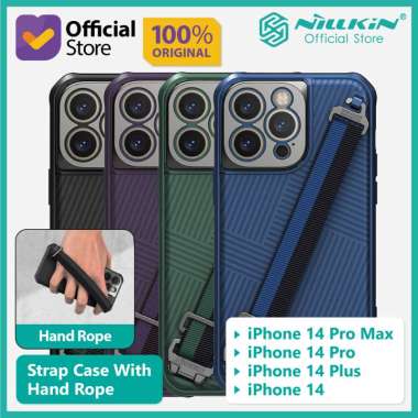 Case iPhone 14 / Plus / Pro / Pro Max Nillkin Strap with Hand Rope Hybrid Casing iPhone 14 Pro Max D