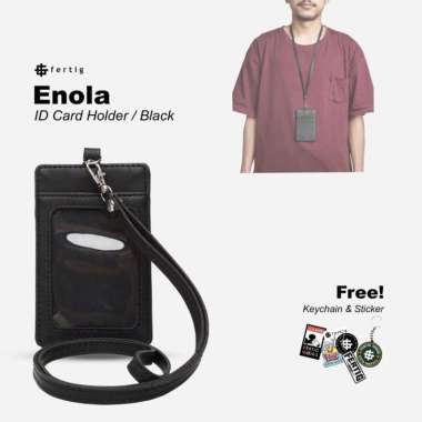 Fertig ID Card Holder - Lanyard - ID Card - Dompet Kartu - Enola Black
