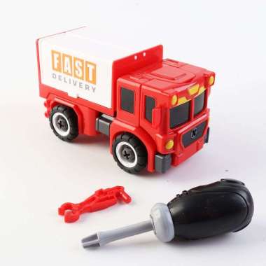 Okiedog Diy Robo Truck Container Red - Mainan Robot Truk Anak
