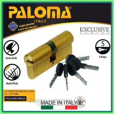 Silinder Kunci Pintu / Kunci Silinder Paloma QHCLP 9132 70 mm Gold Double Kunci Silinder Murah Berku