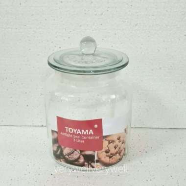 Toyama Toples kaca bulat tutup kaca seal karet 3 liter
