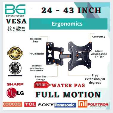 Bracket Led tv lengan 32" 40" 43" Termurah warna 32-43" POLYTRON